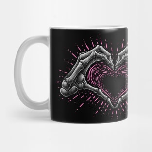 Skeleton Heart Hand Sign Mug